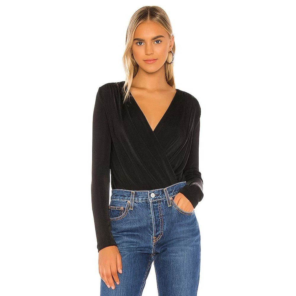 NWT Free People Turnt Surplice-Neck Bodysuit (L)